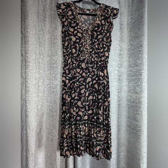 Old Navy Floral Black Maxi Dress (L) - Picture 2 of 5